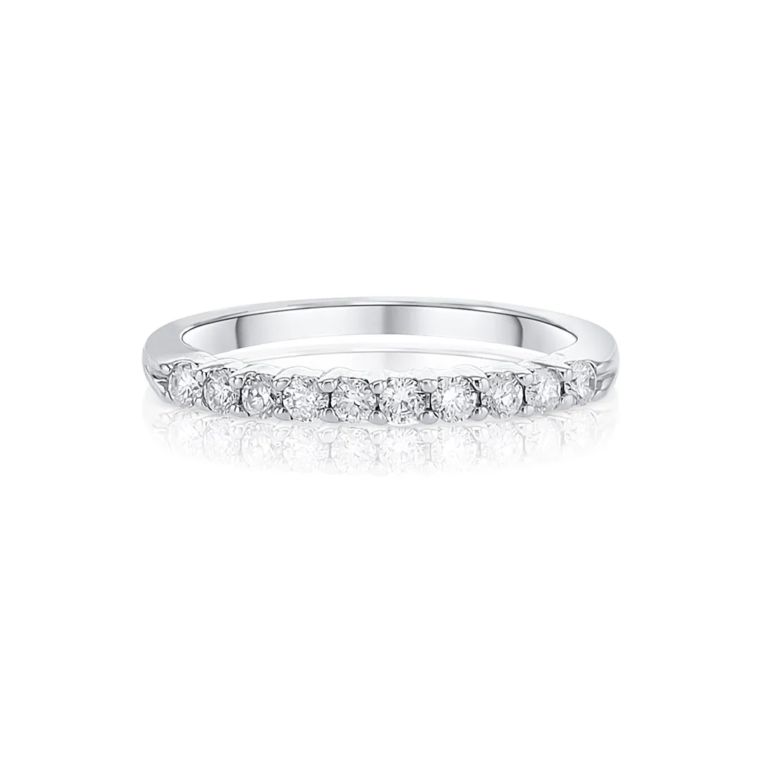 0.25 CT Round Diamond 14K White Gold Band