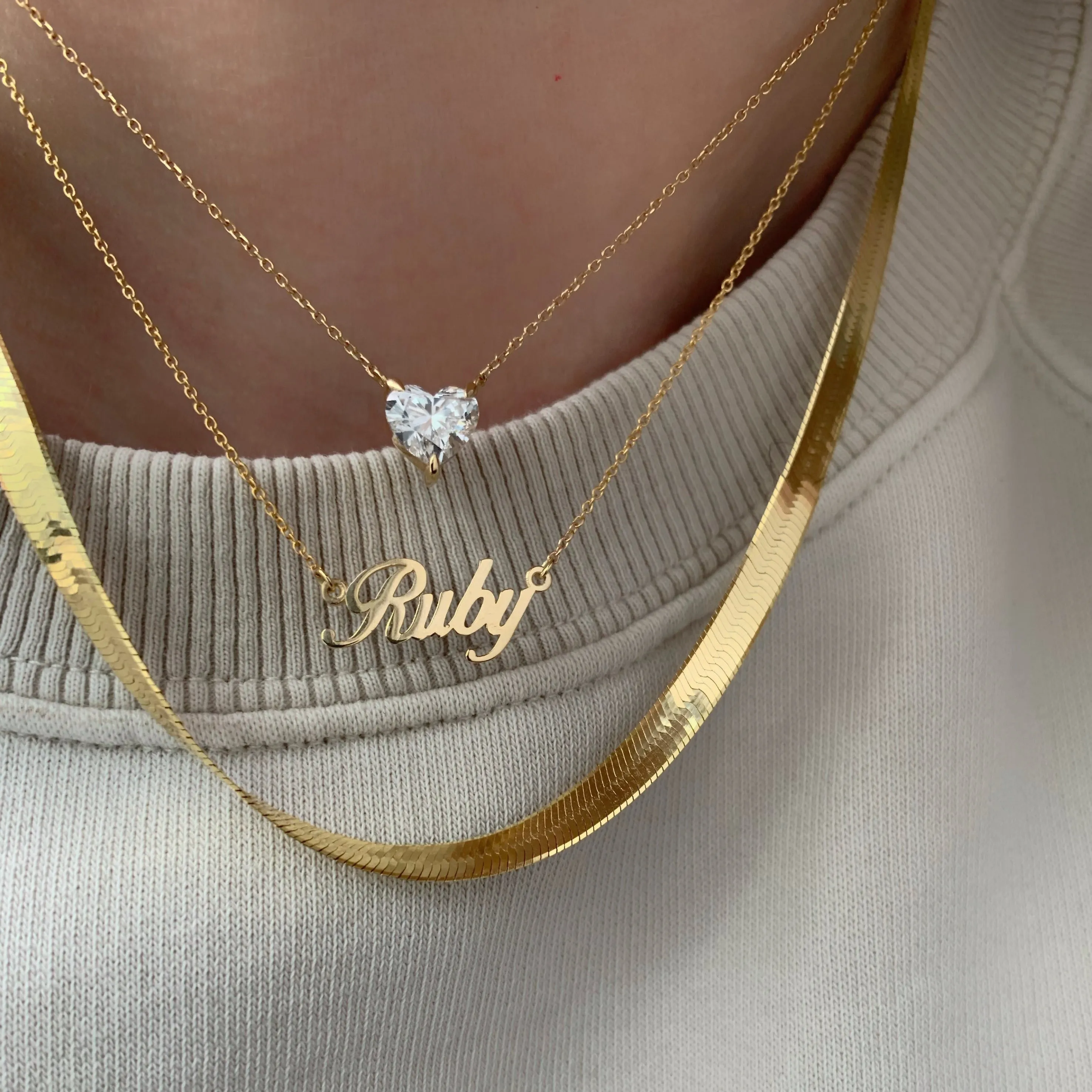 10K Gold Script Name Necklace