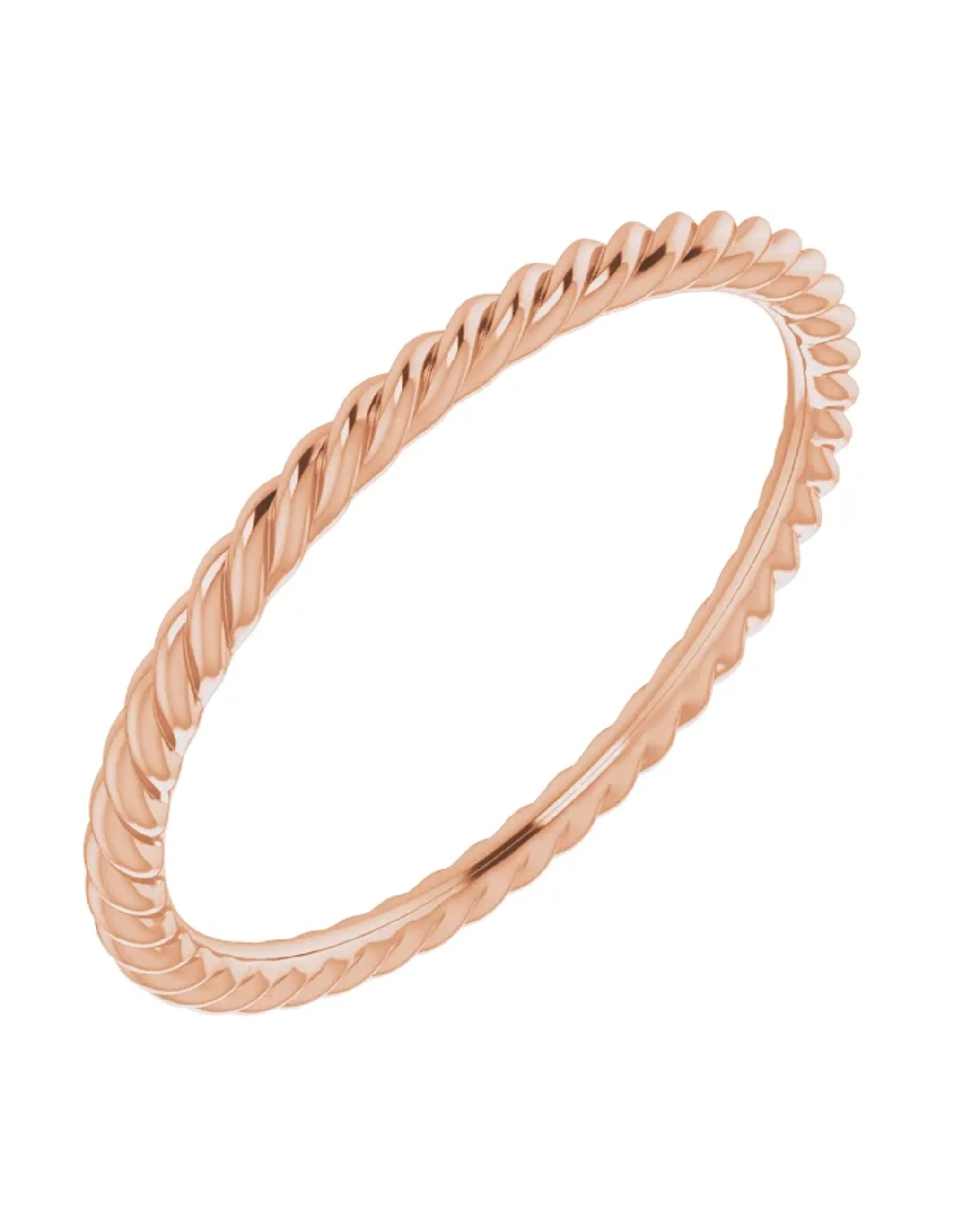 14K Rose Gold Twist Band- 1.5mm Wide