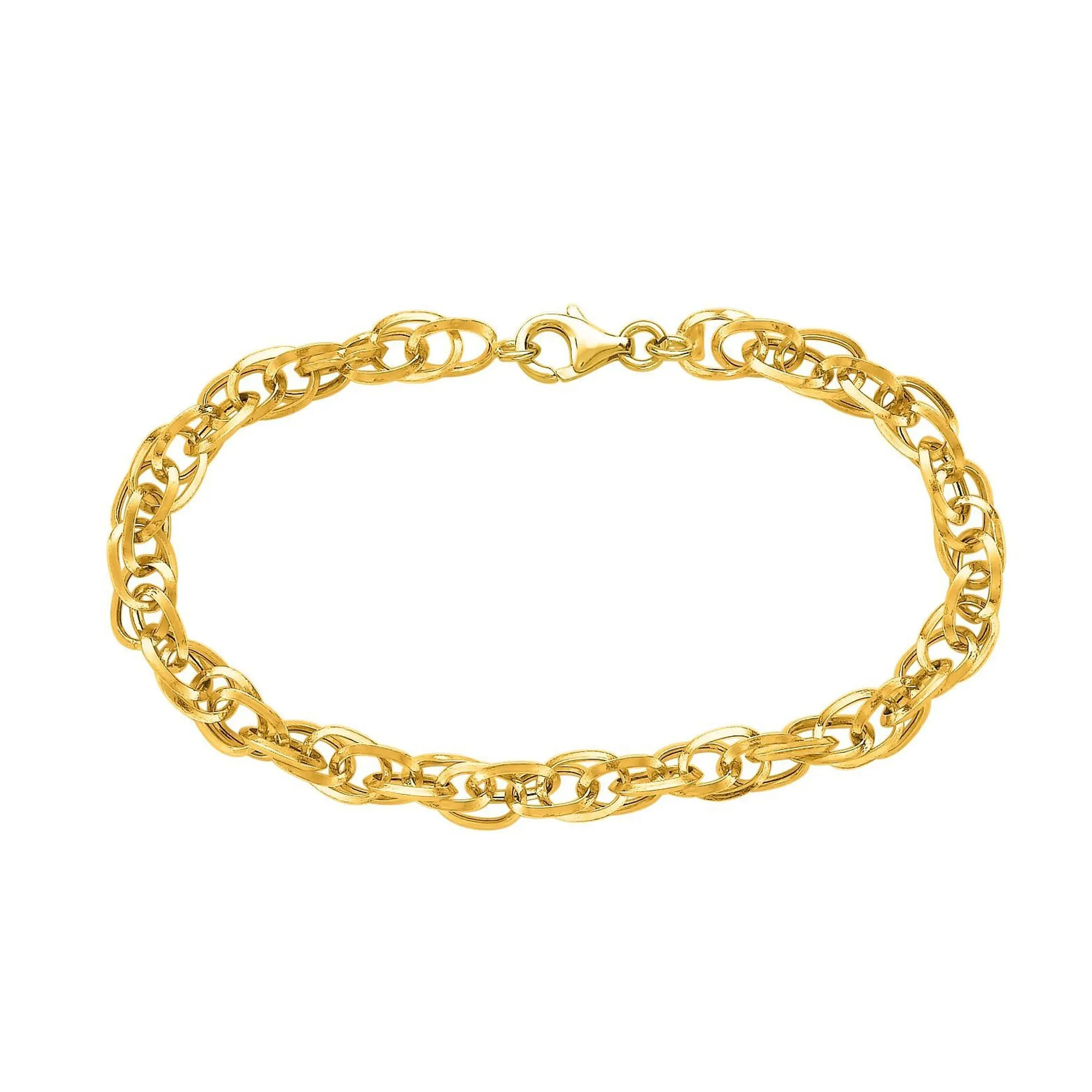 14k Yellow Gold Euro Link Chain Womens Necklace, 18"