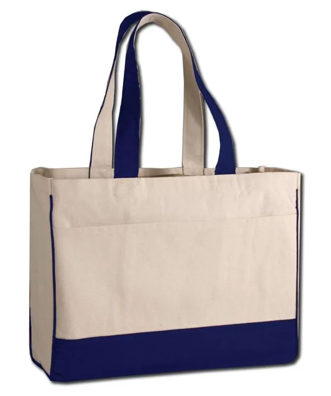 48 ct Cotton Canvas Tote Bag with Inside Zipper Pocket - By Case