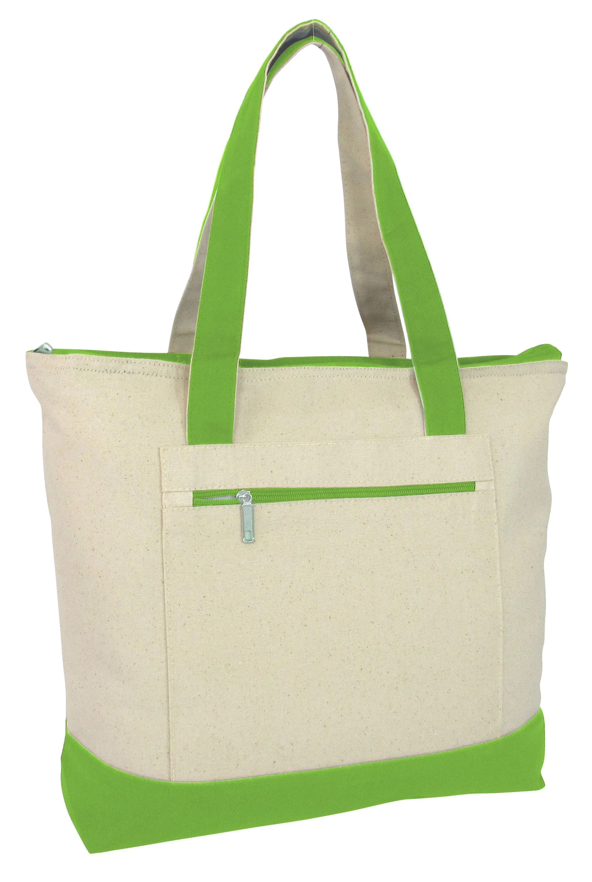 72 ct Heavy Canvas Zippered Shopping Tote Bags - By Case - Alternative Colors