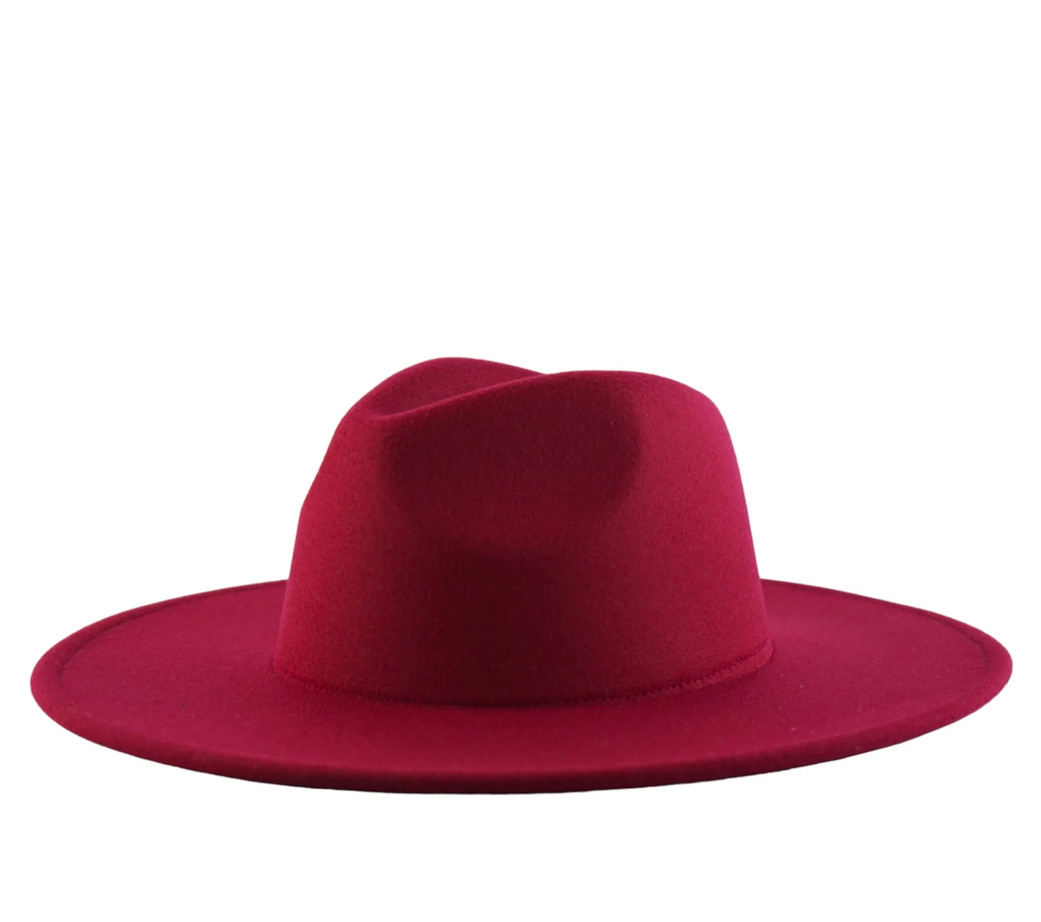 Atlanta Wide Brim Fedora - Burgundy