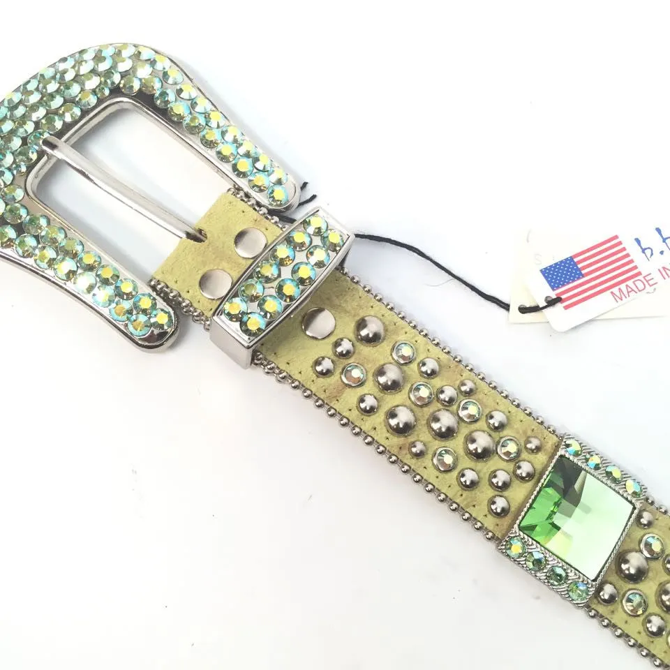 b.b. Simon 767 Lime Green Crystal Belt