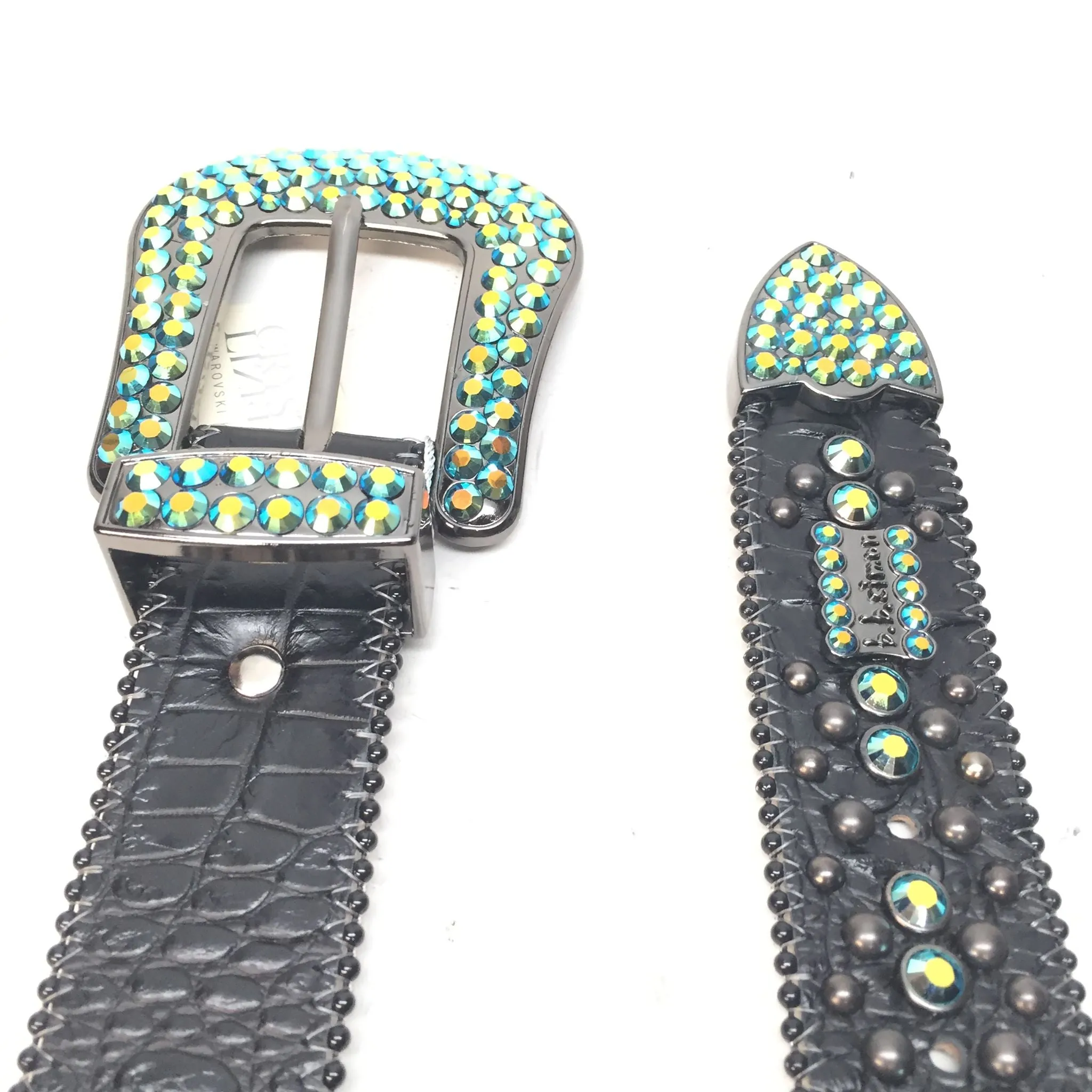 b.b. Simon Fully Loaded Turquoise Crystal Belt