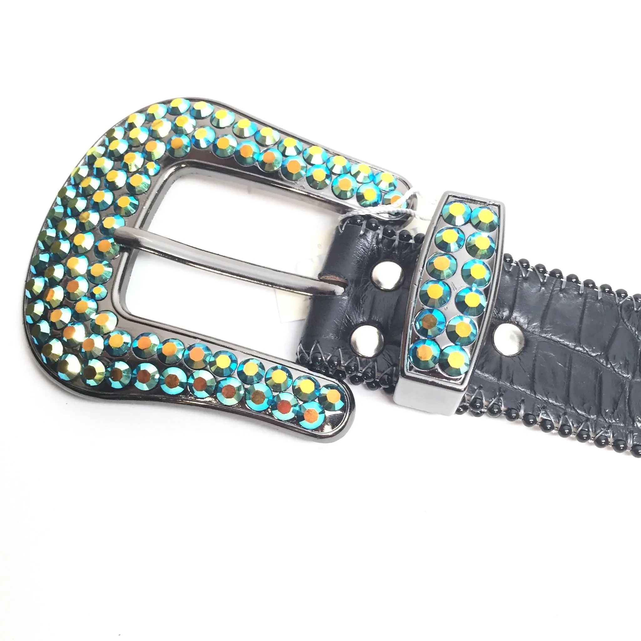 b.b. Simon Fully Loaded Turquoise Crystal Belt