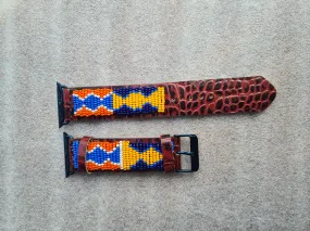 Beaded Apple Watch Band - Traditional Maasai Pattern