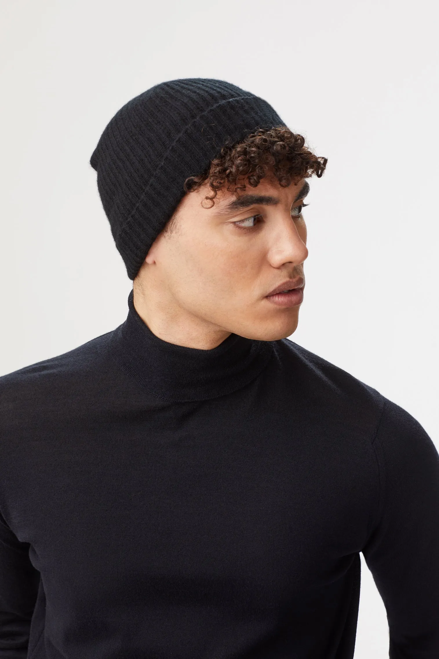 Black Cashmere Ski Beanie