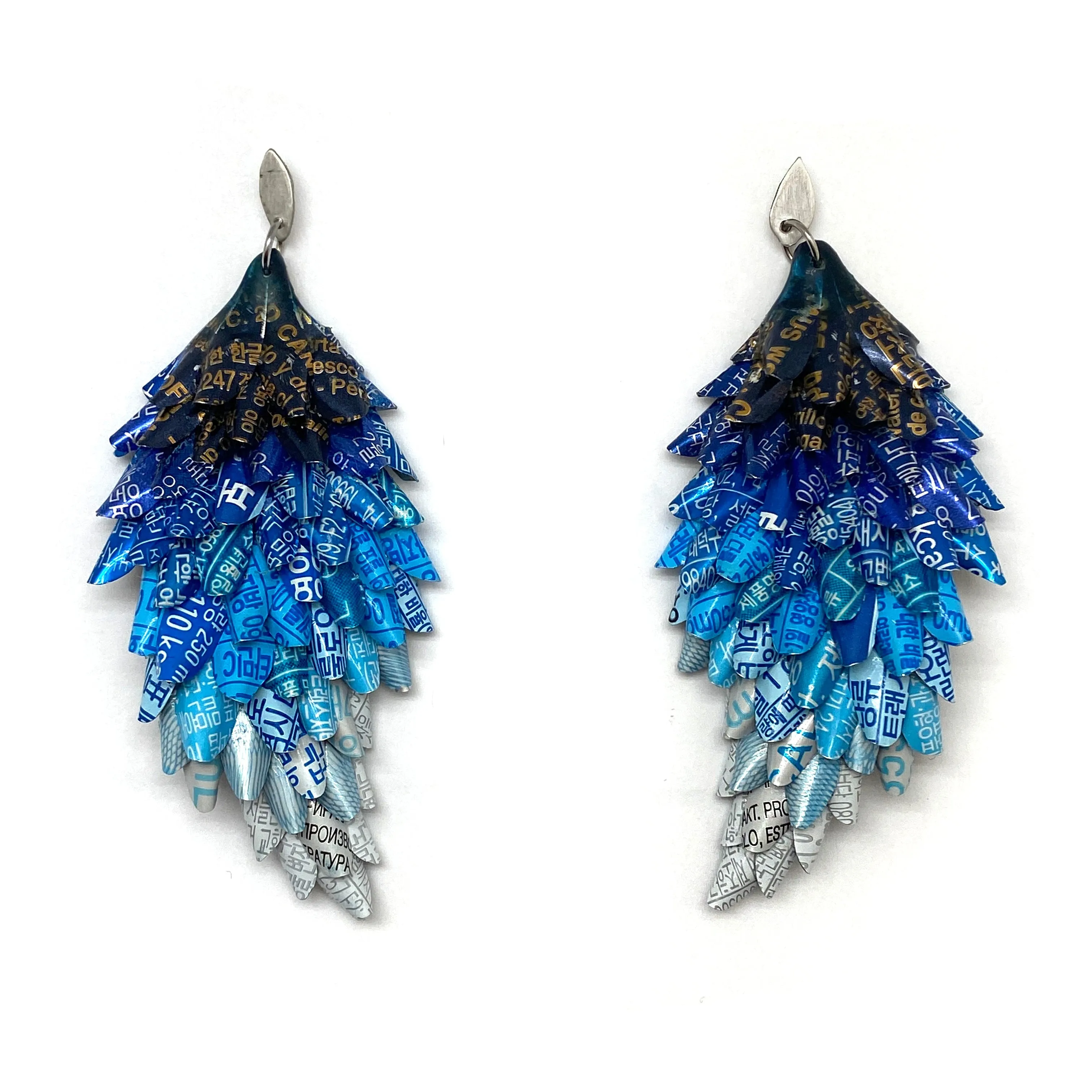 Blue Ombre Aluminum Drop Earrings