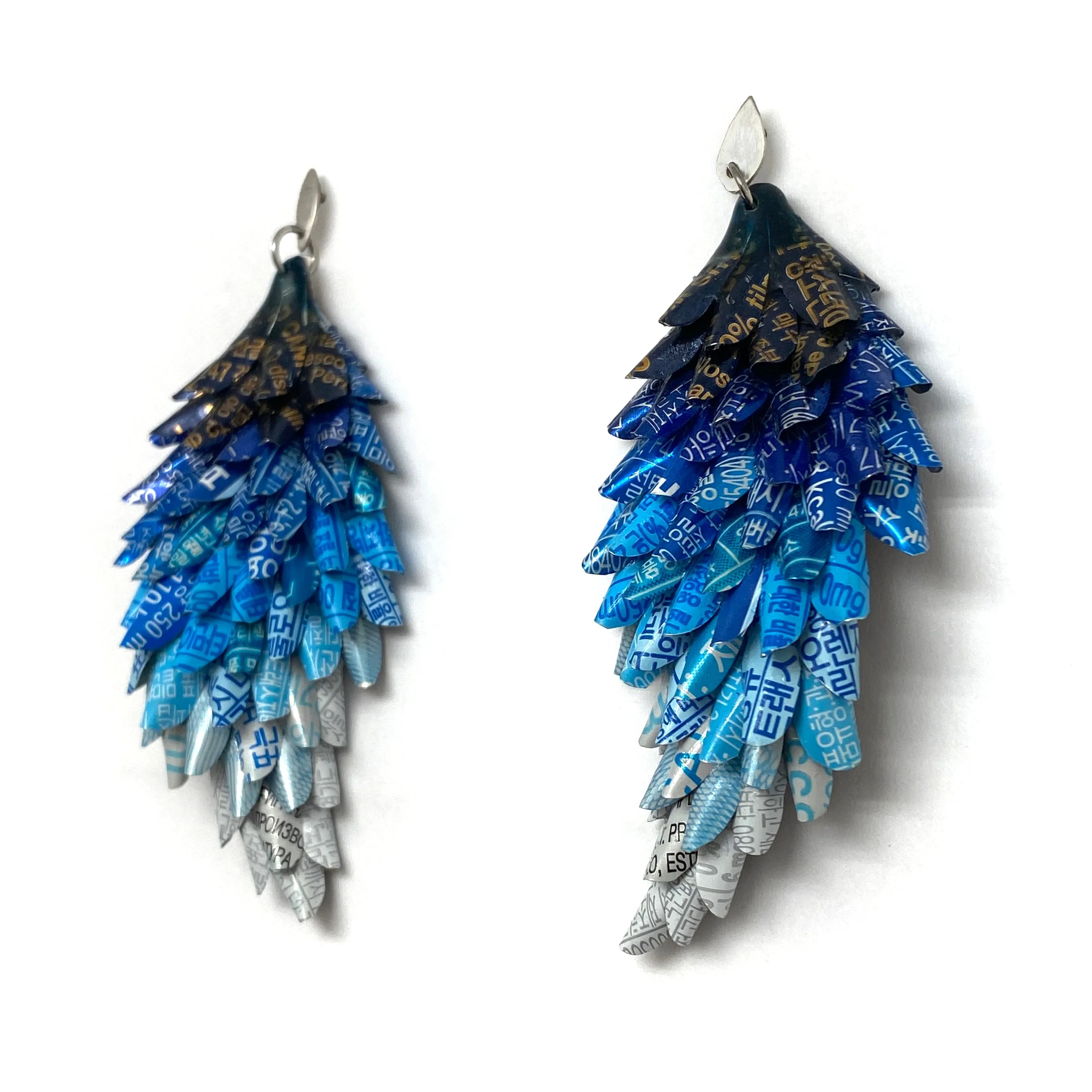 Blue Ombre Aluminum Drop Earrings