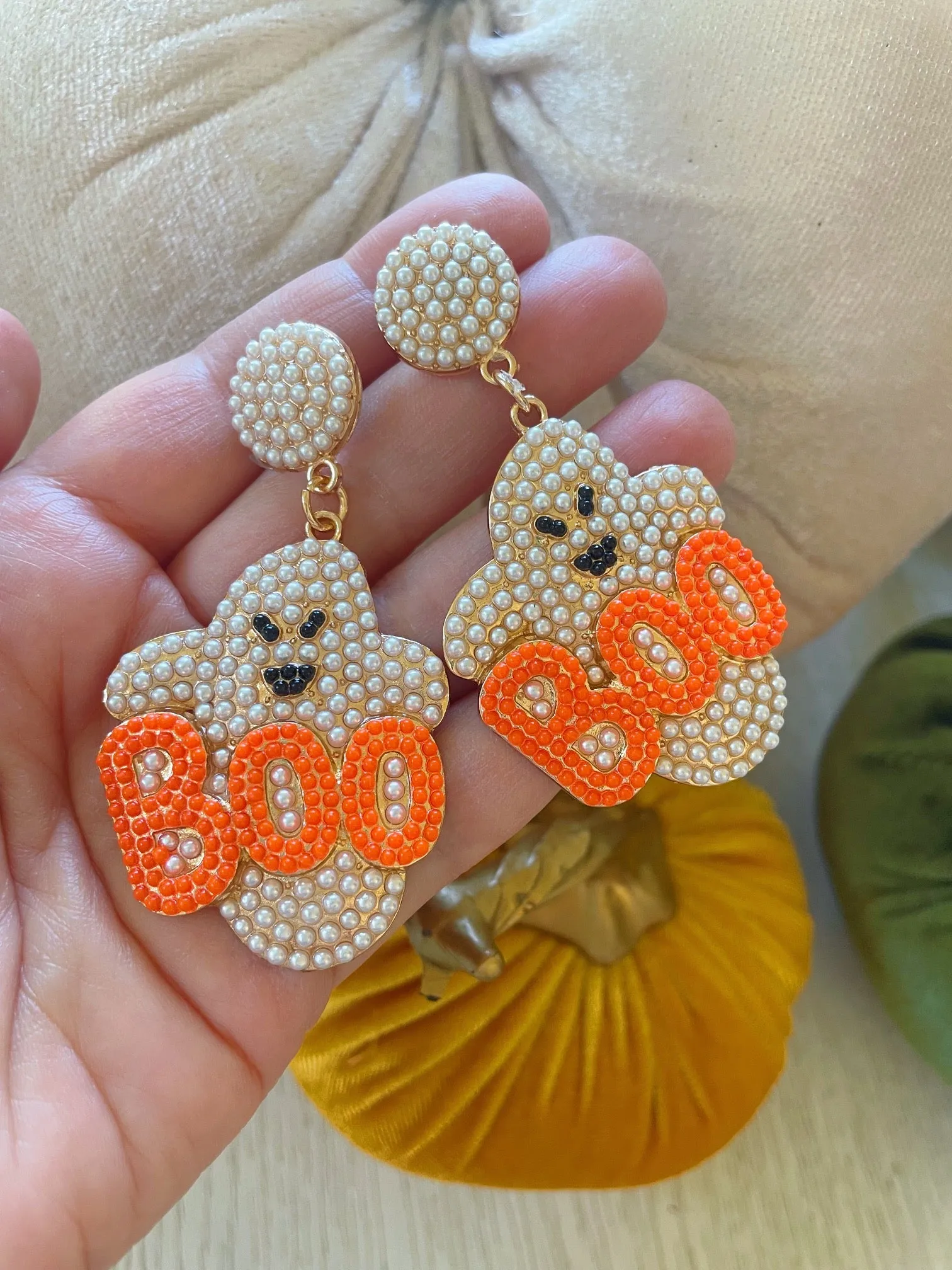 Boo! Beaded Statement Earrings