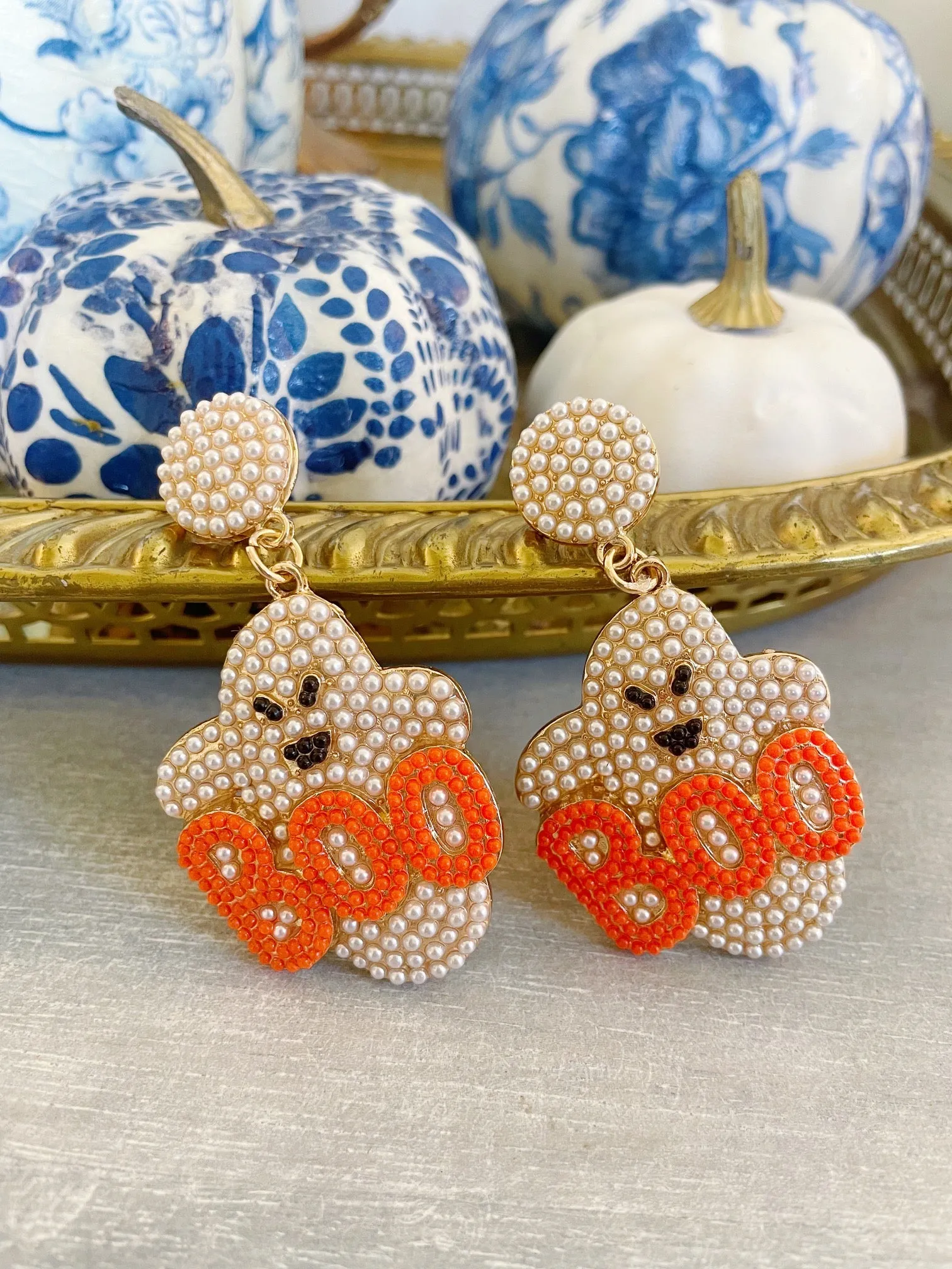 Boo! Beaded Statement Earrings