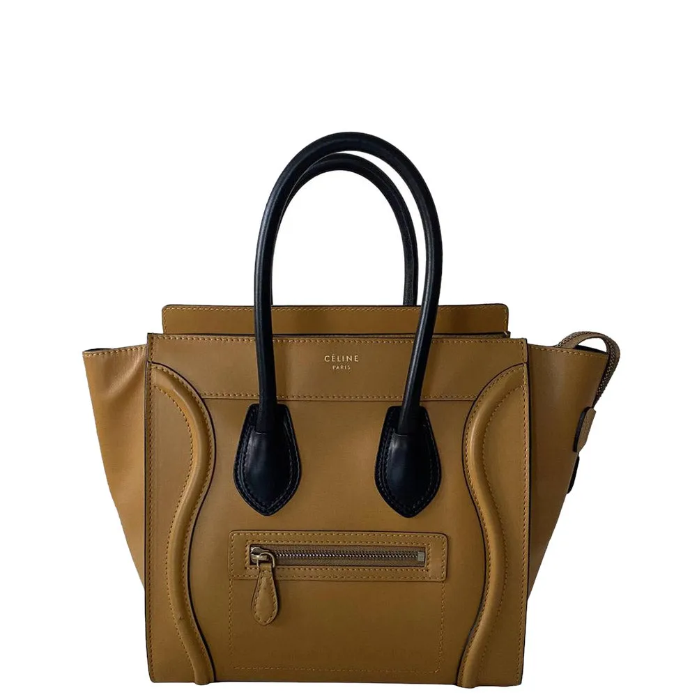 Brown Leather Luggage Micro Tote