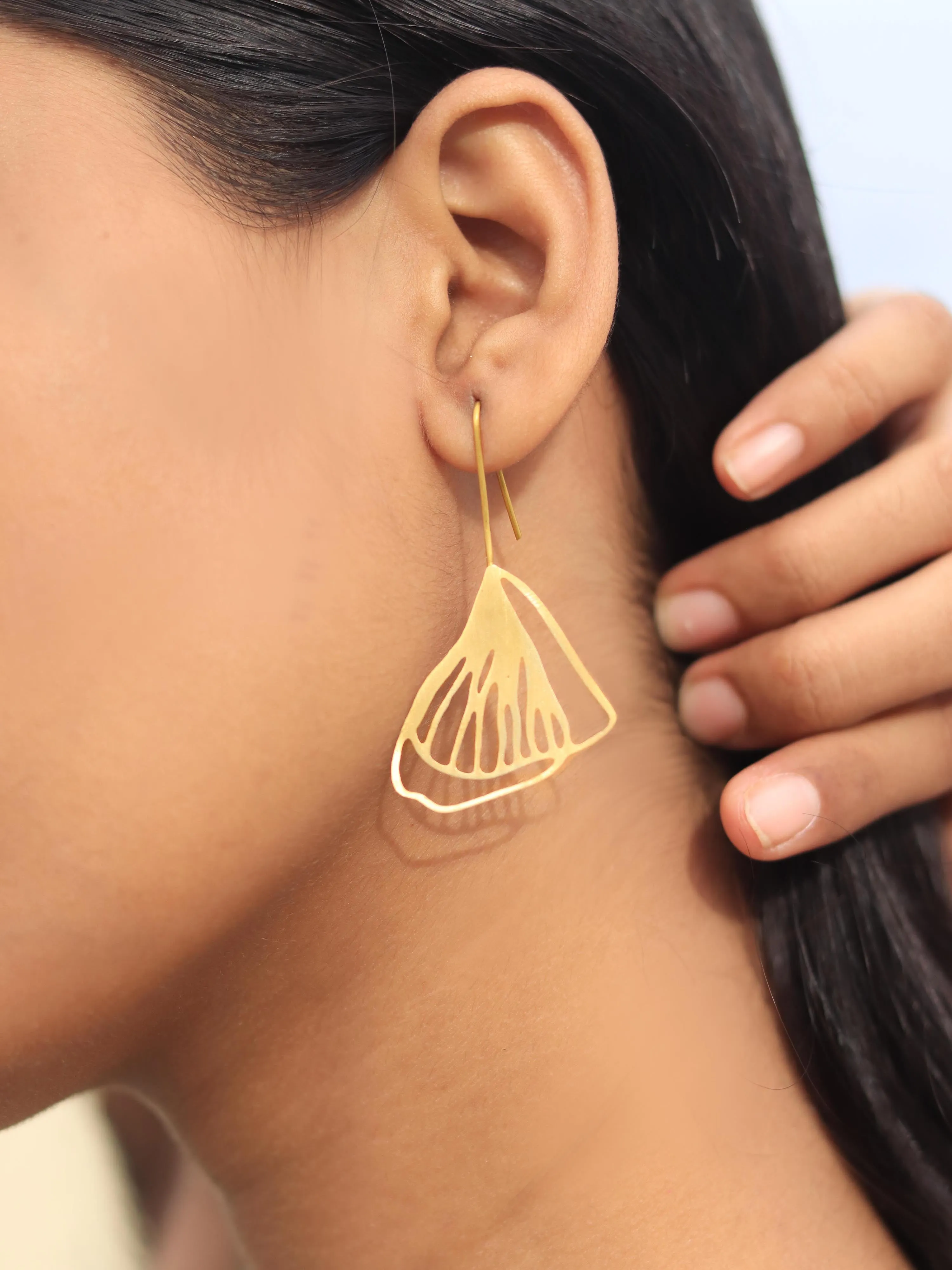 Butterfly Wing Brass Statement Earring (Anti tarnish)