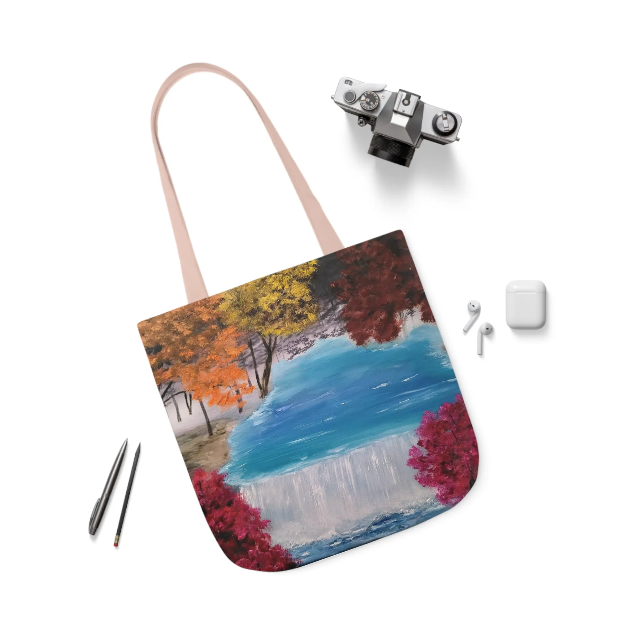 Canvas Tote Bag, Descending Waters Art