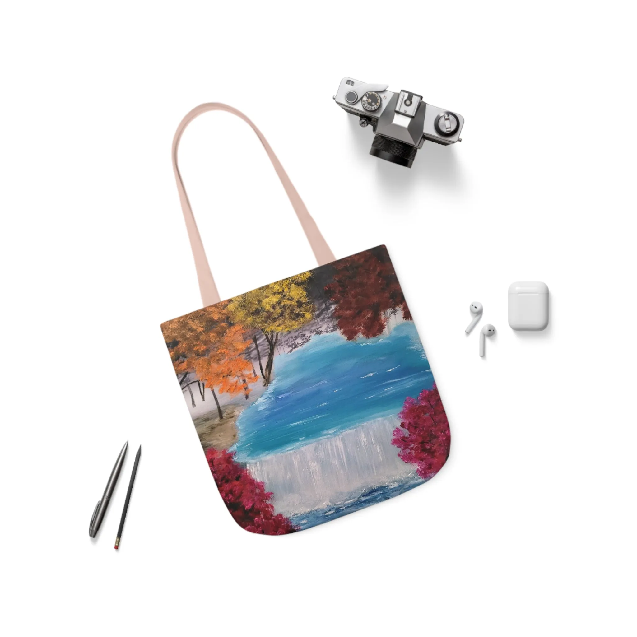 Canvas Tote Bag, Descending Waters Art