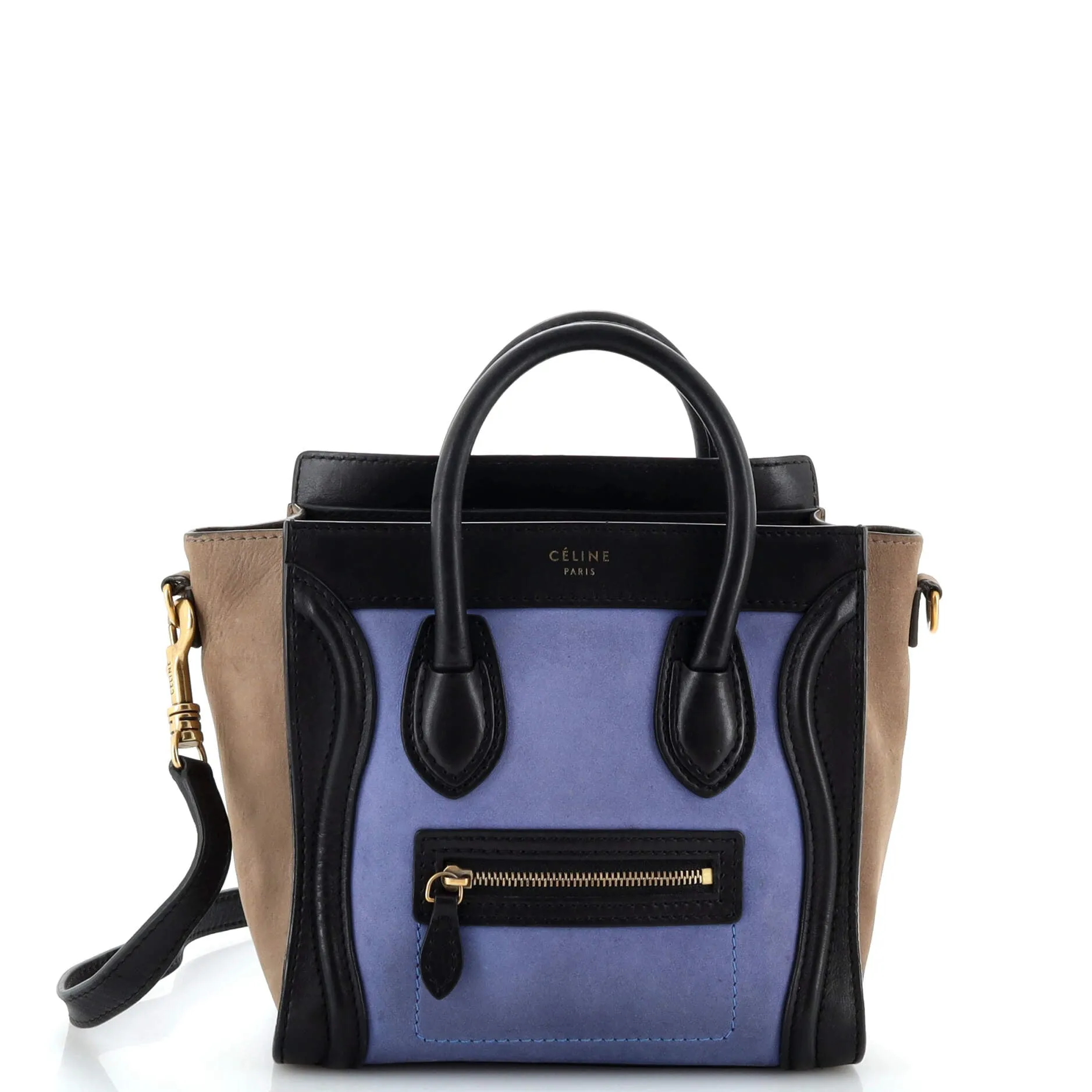 CELINE Tricolor Luggage Bag Leather Nano