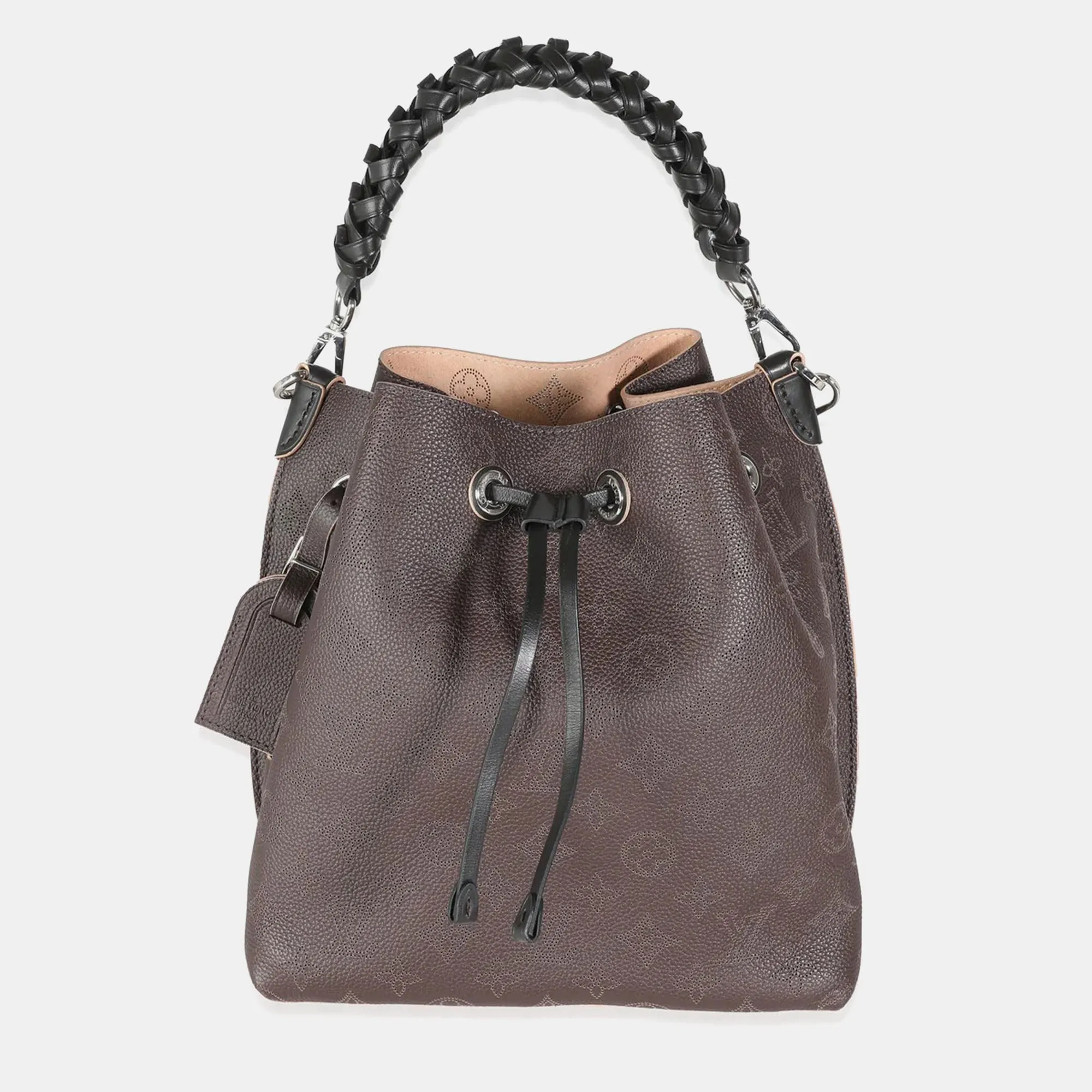 Chocolate Monogram Mahina Leather Muria Shoulder Bag