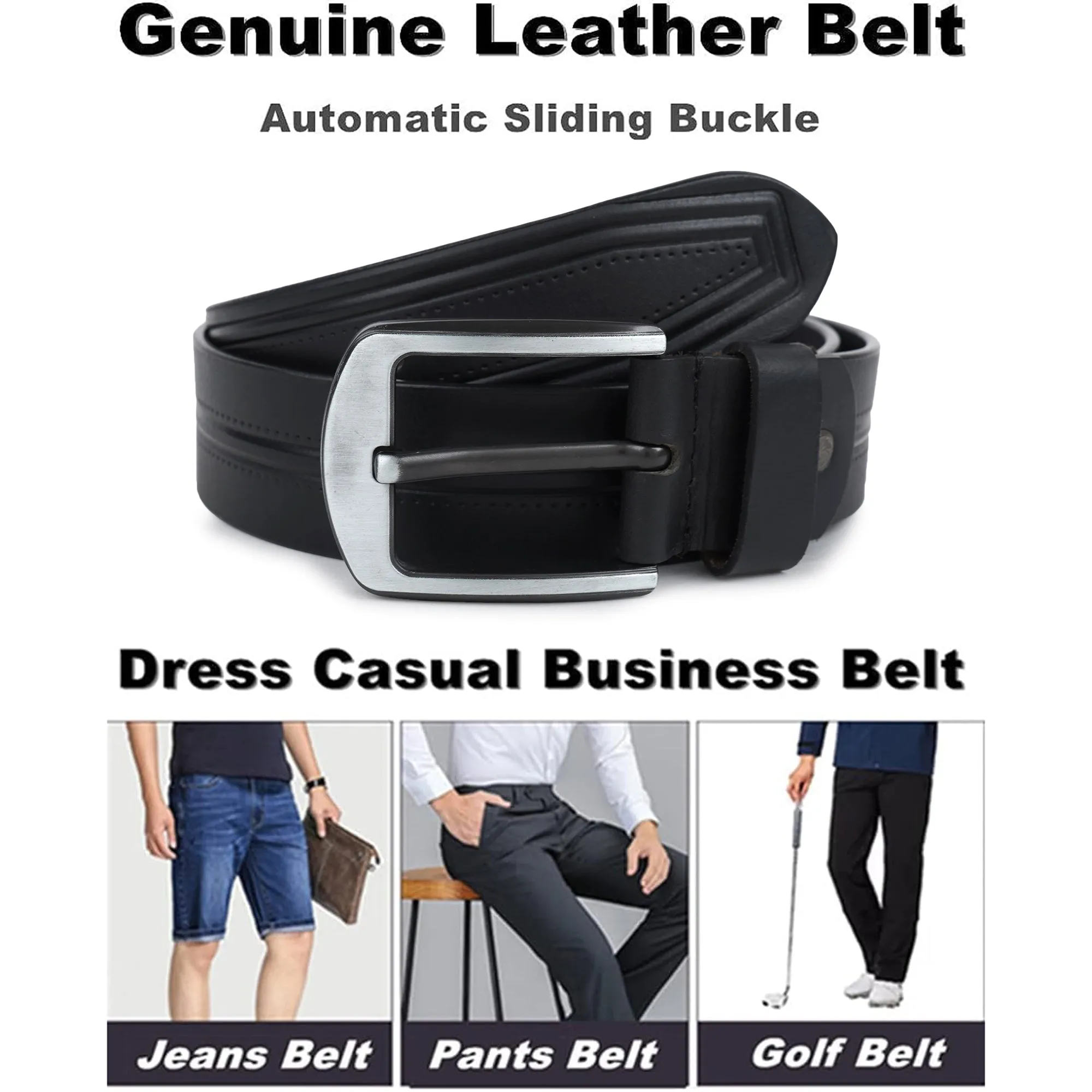 CIMONI Genuine Leather Men's Belt A Perfect Blend of Casual Wear - Metal Buckle Belts ( 1 Year Gurantee)