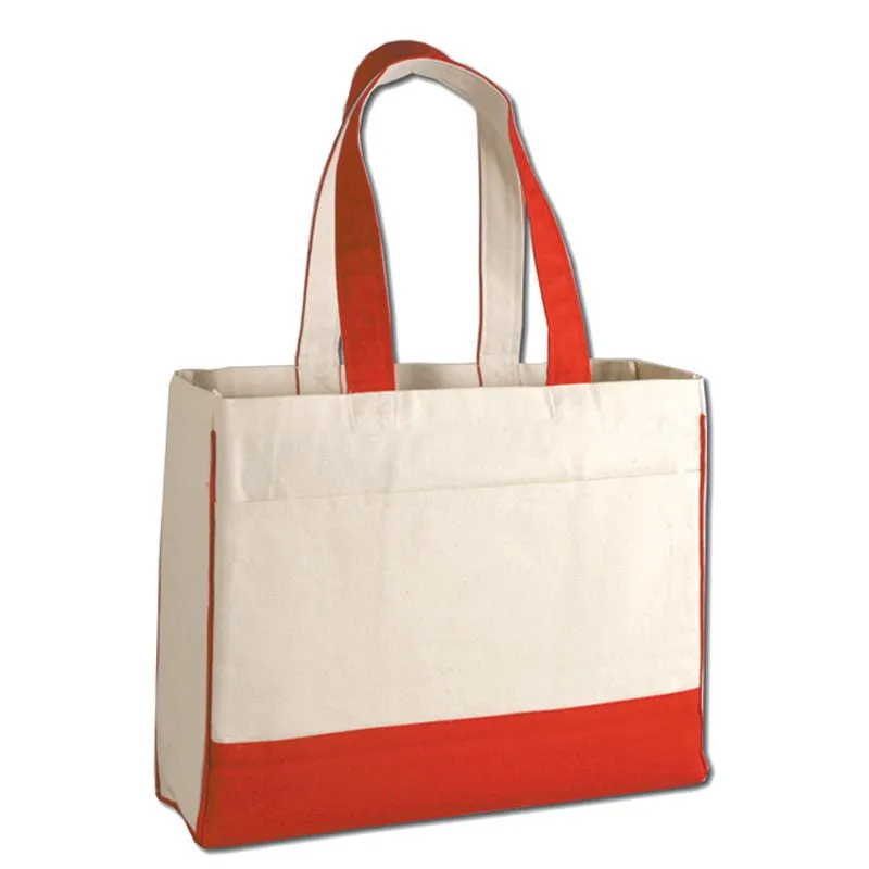 Custom Standard Cotton Canvas Tote Bag With Inside Zipper Pocket