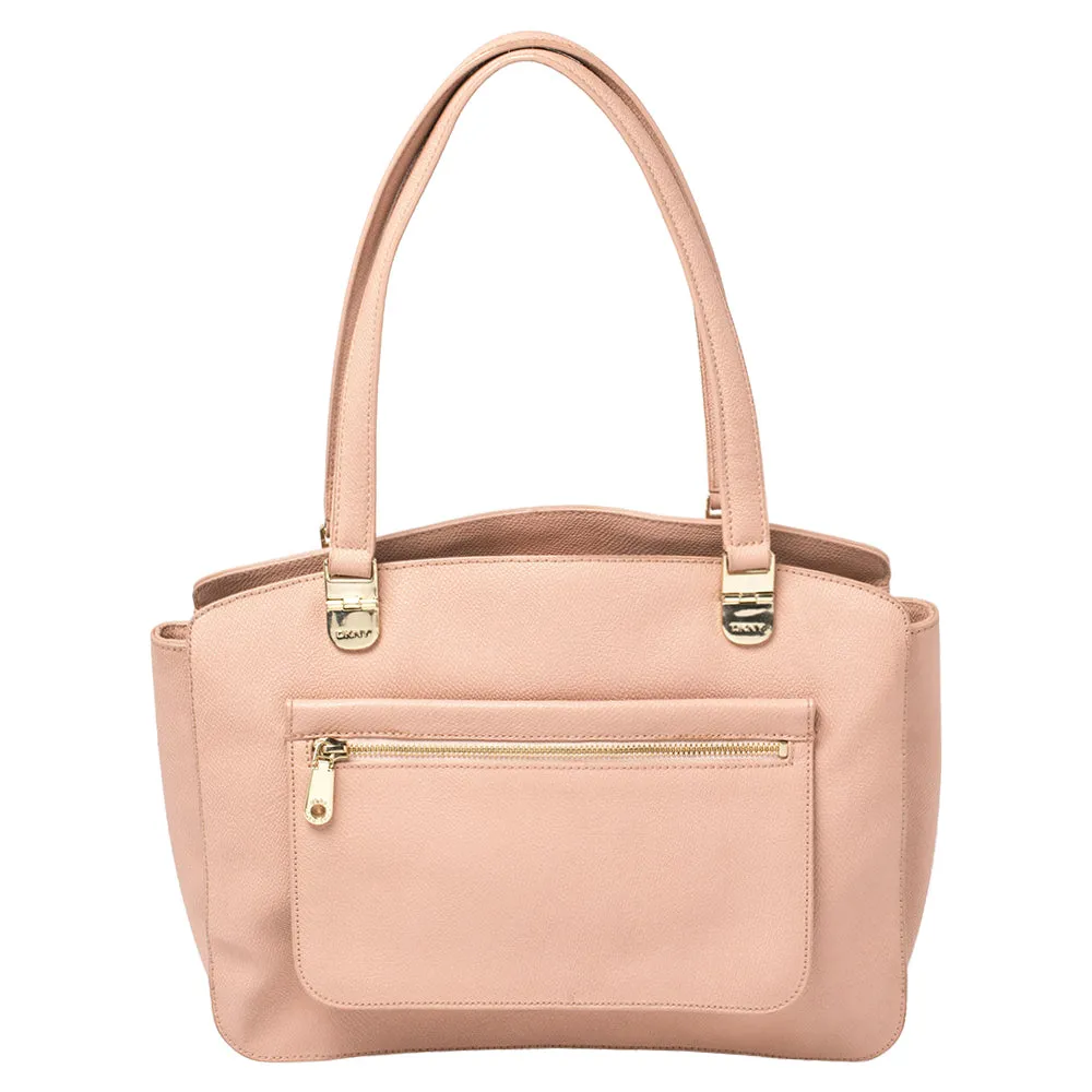 DKNY Pink Grained Leather Tote