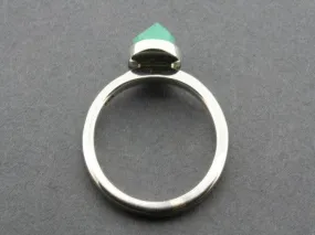 faceted chrysoprase stackable ring