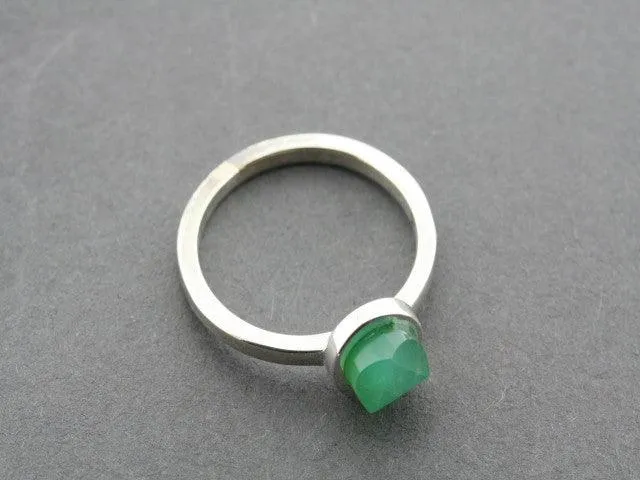 faceted chrysoprase stackable ring