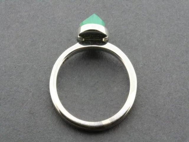 faceted chrysoprase stackable ring