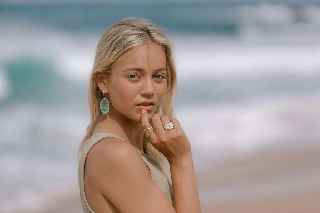 faceted chrysoprase stackable ring