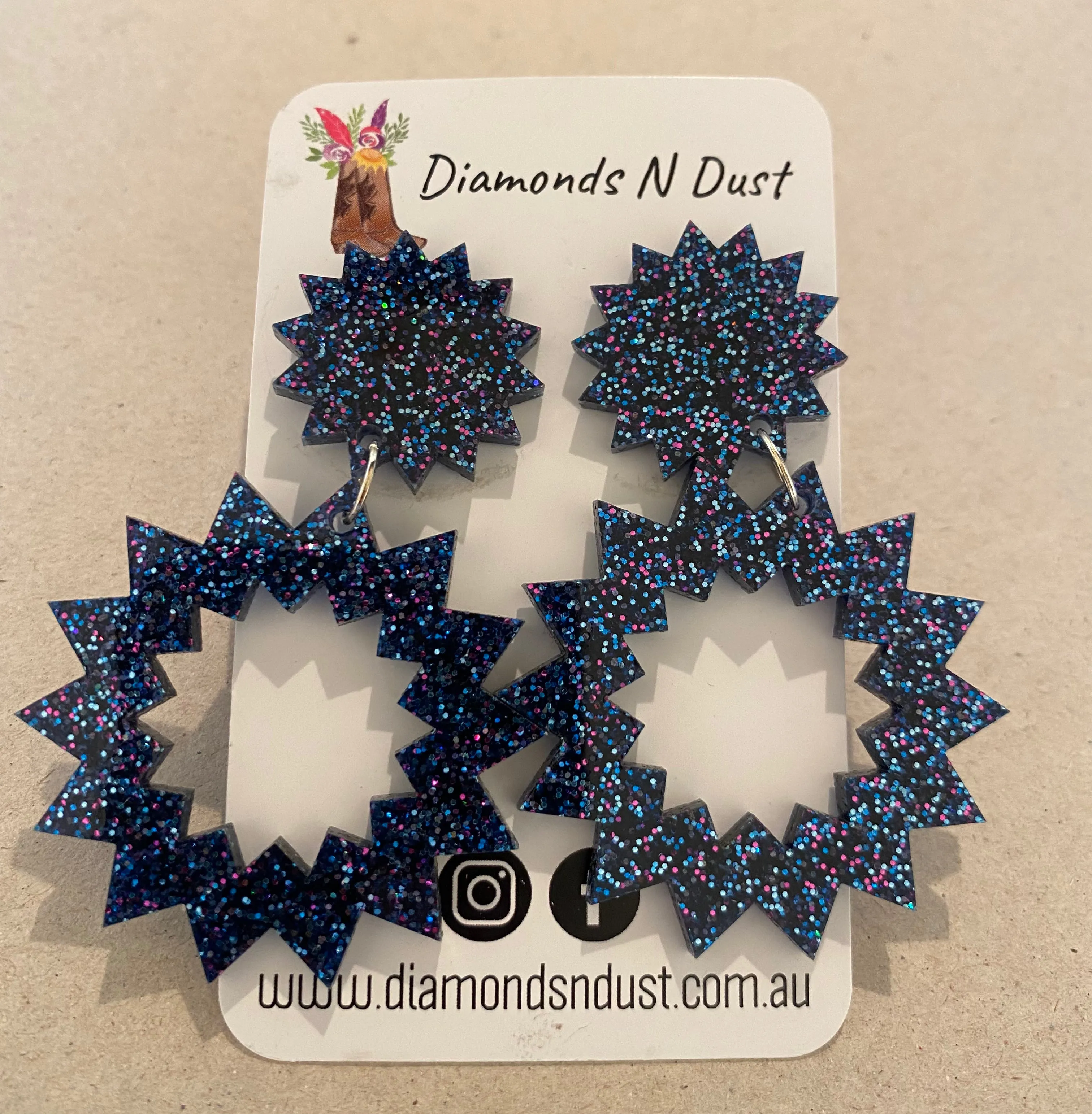 Firework Dangles Multi Blue & Pink