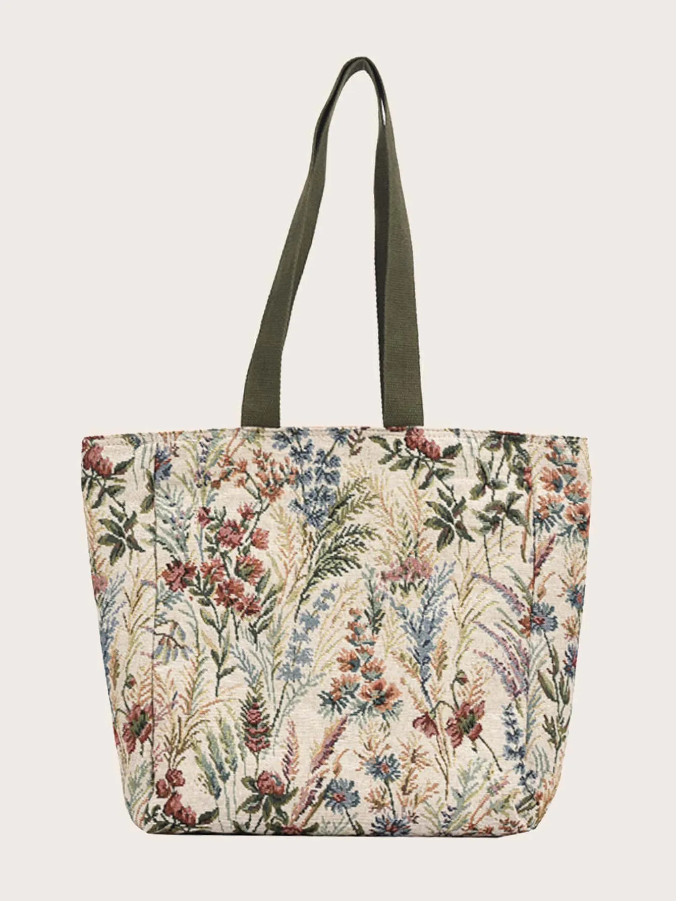 Floral Graphic Shoulder Tote Bag