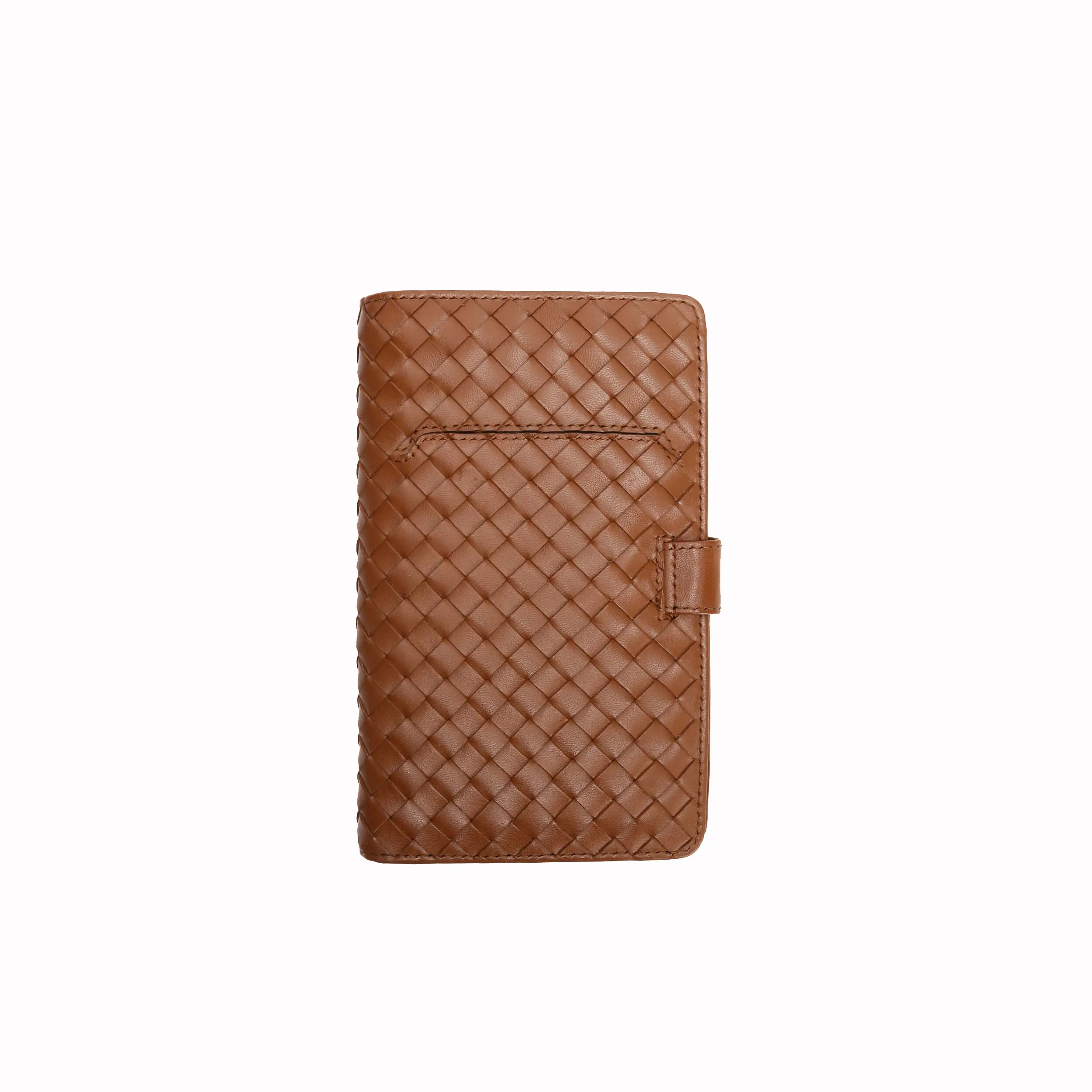 Frederick Woven Leather Travel Wallet Tan