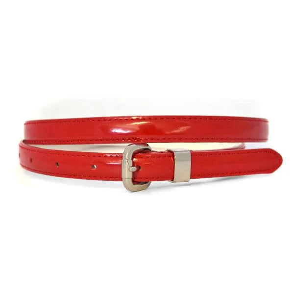 Gift Box 2 Belts | Women's Gold & Red Skinny Leather Belt Gift Set