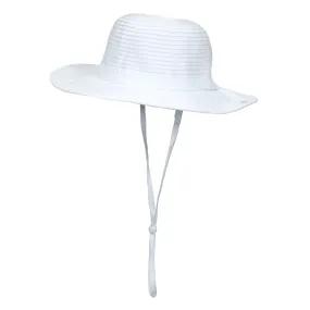 Girls Wide Brim Sun Hat - White