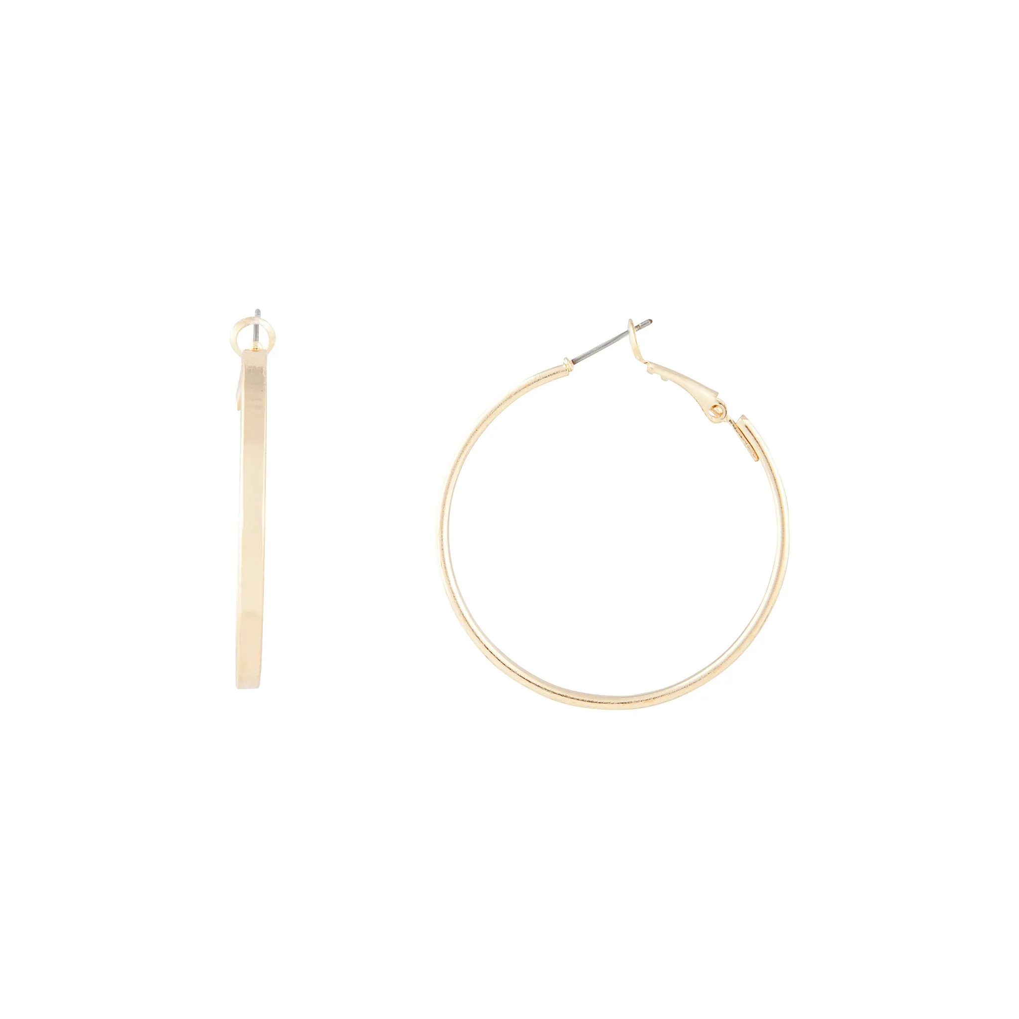 Gold Flat Bottom Hoop Earrings