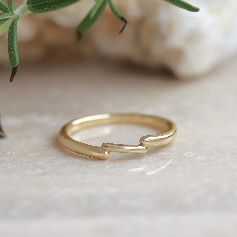 Gold Plated Bypass Band Ring