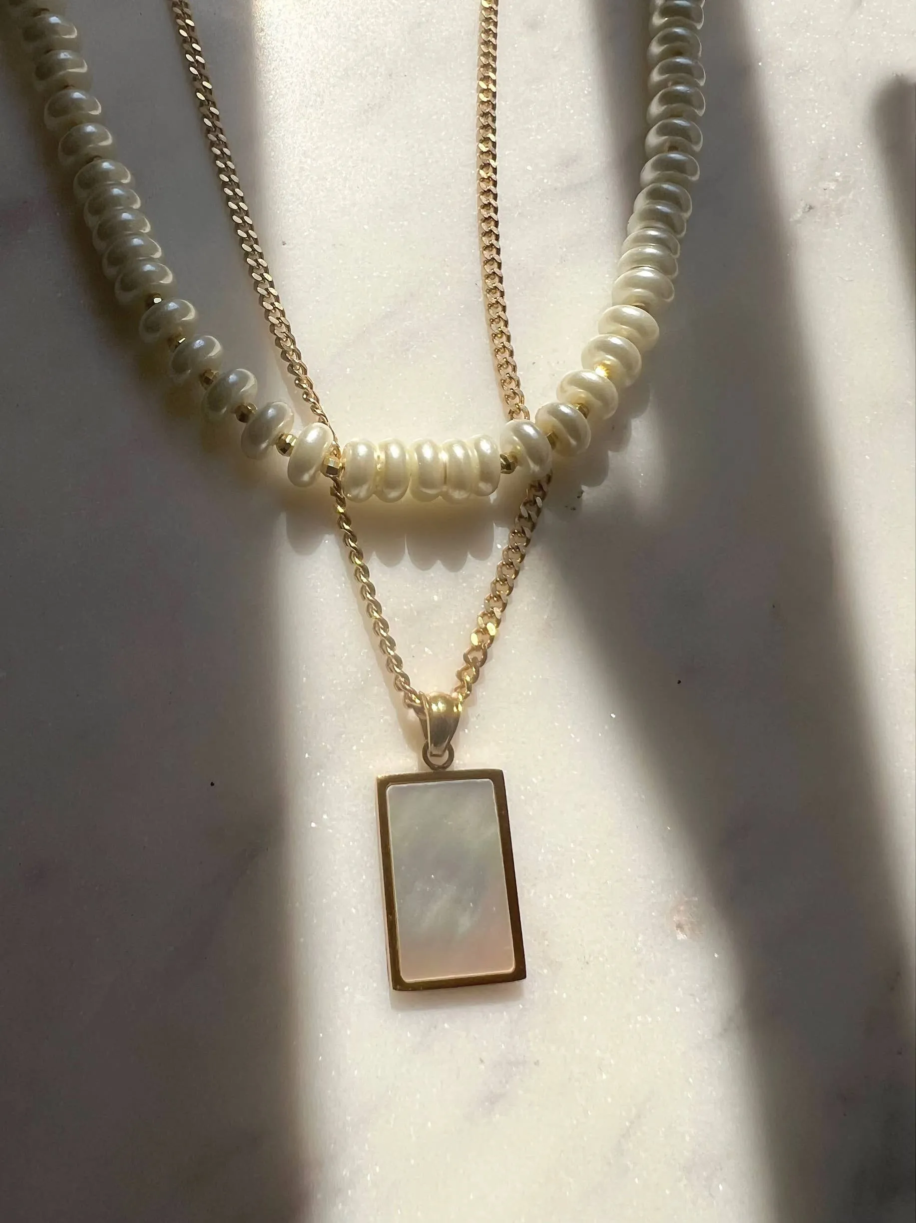 Gold Rectangular Charm Pendant