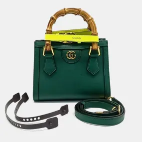 Green Leather Diana Tote Bag