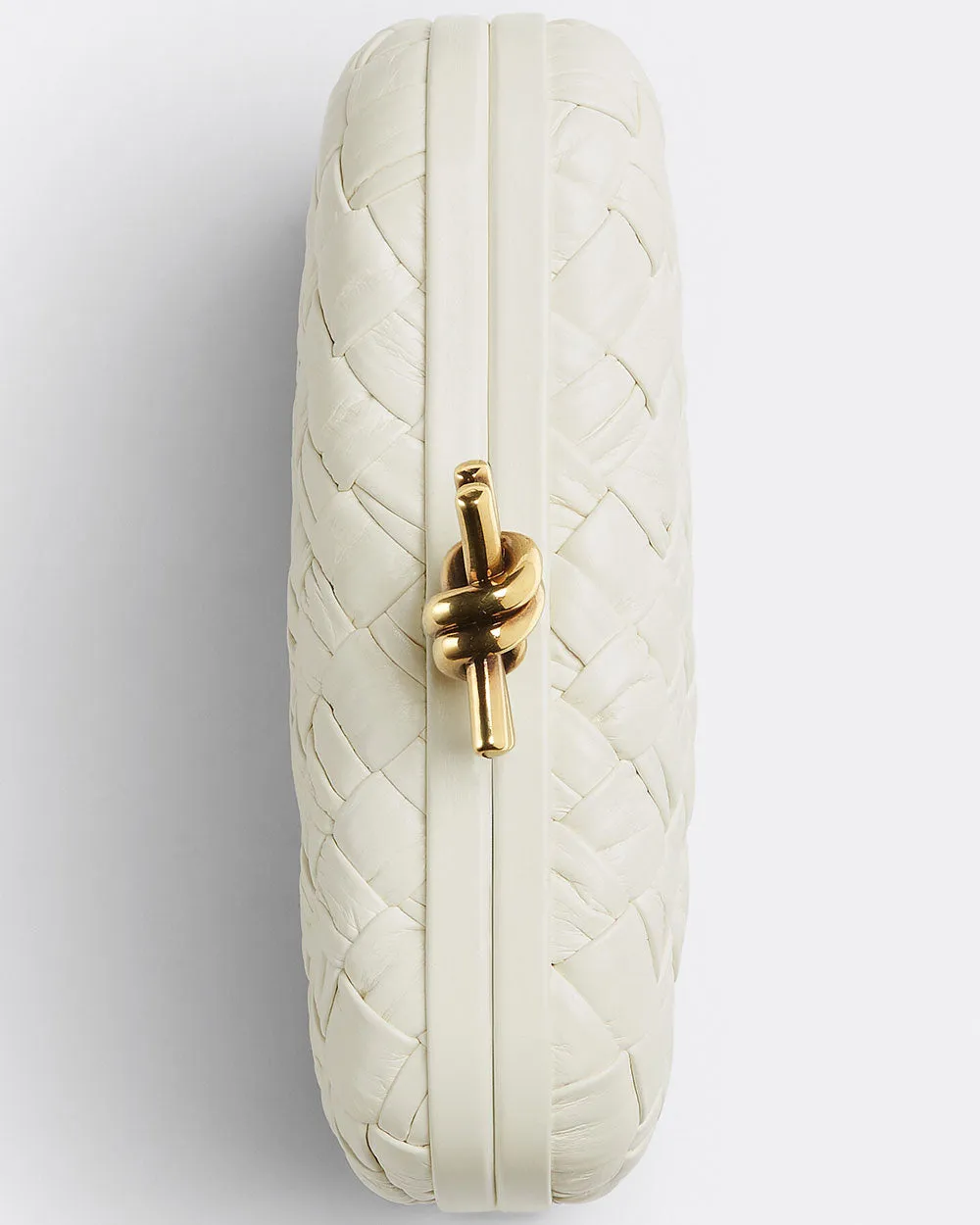 Intreccio Pleated Minaudiere Knot Clutch in Bone