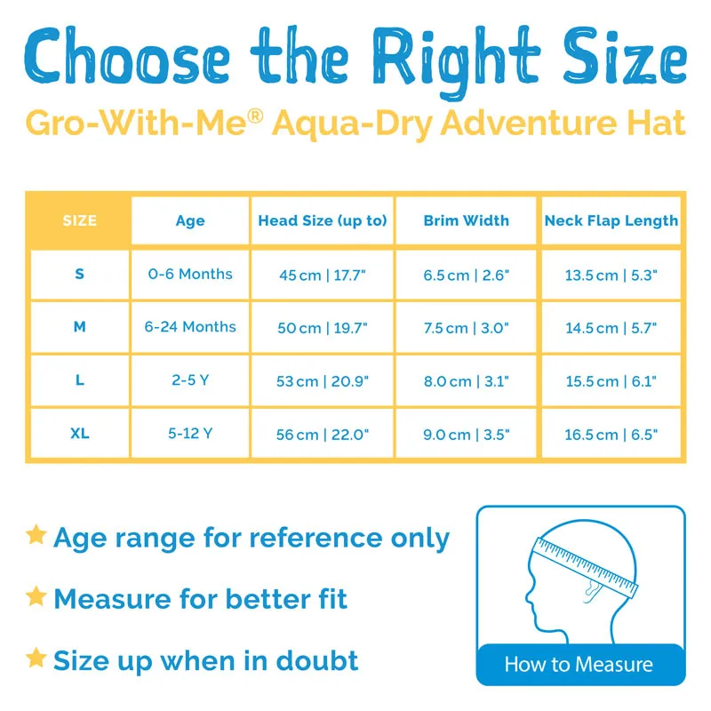 Jan & Jul Gro-with-me Aqua Dry Adventure Hat - Blue/Blue Trim