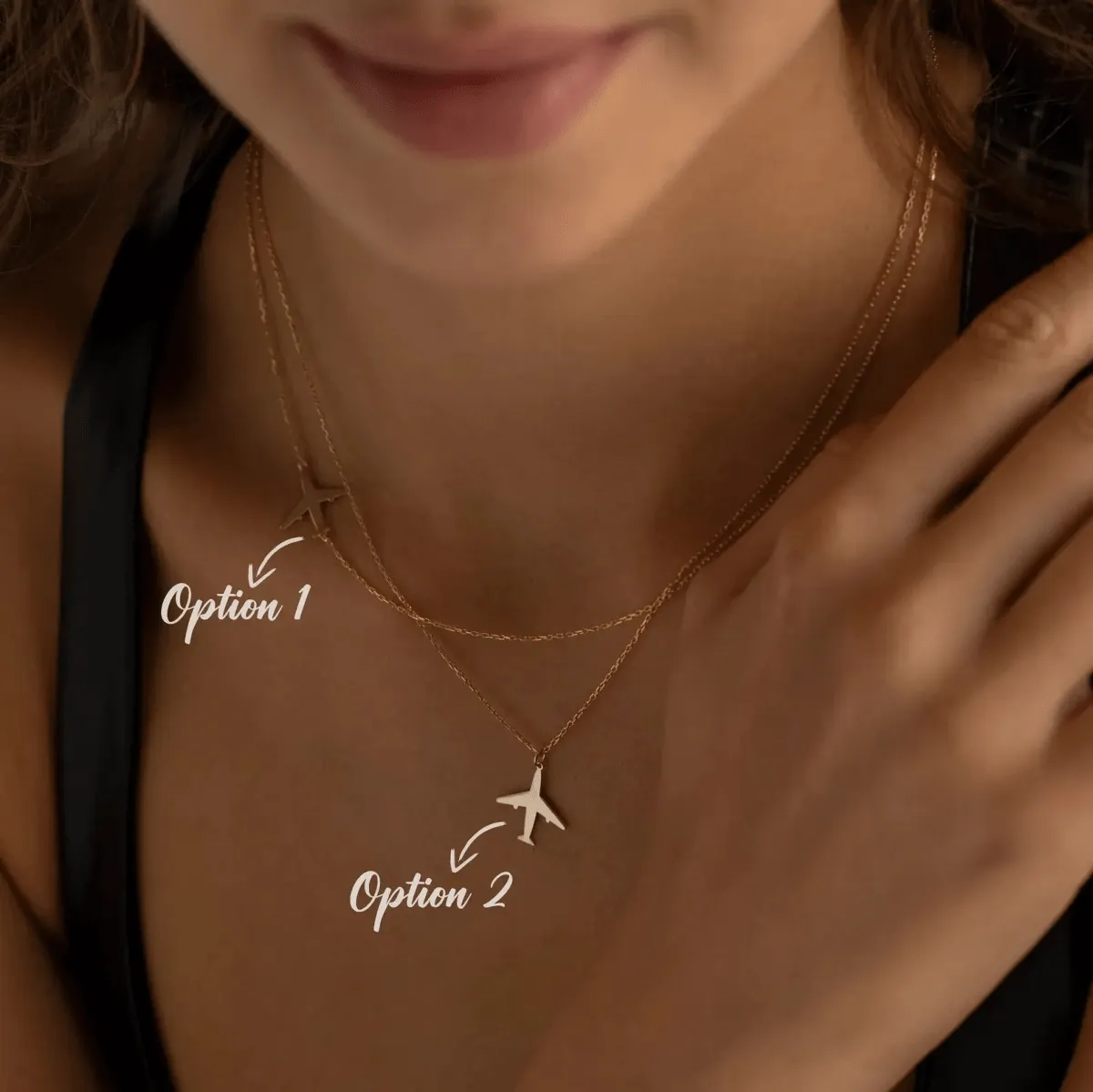 Kyerlyn Gold Airplane Necklaces