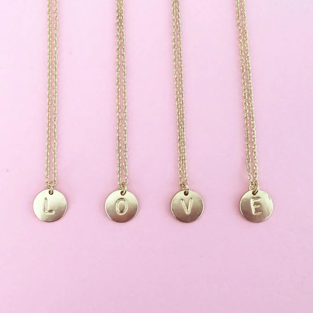 Letter Disc Necklace