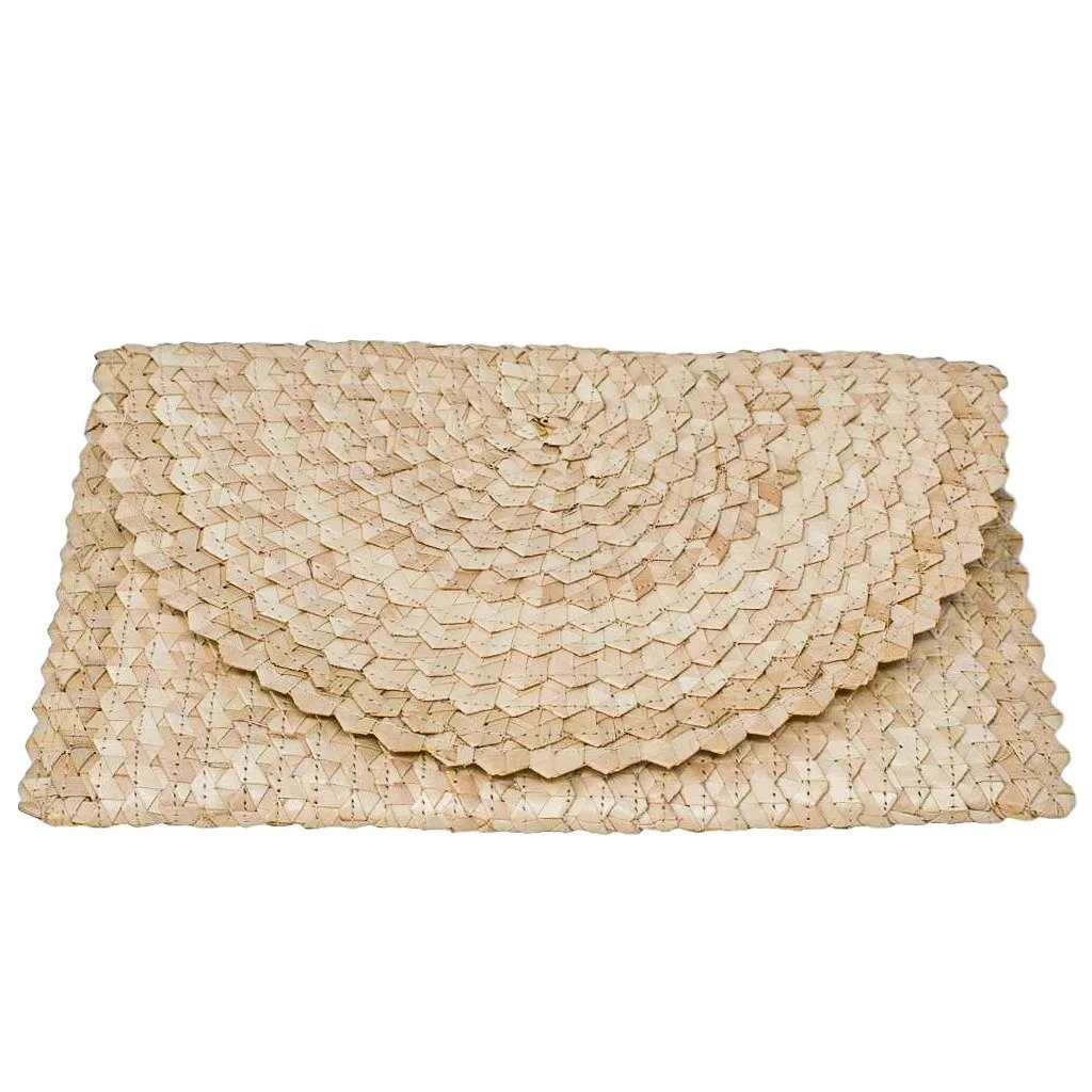 LIZZIE GRASS CLUTCH - Light Natural