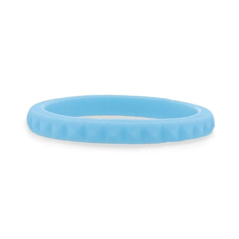 LUKA Stackable Faceted Silicone Ring for Women Light Blue Comfort Fit Hypoallergenic Thorsten - 2mm