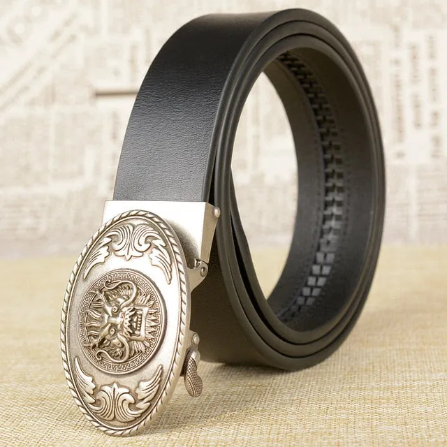 Luxurious Dragon Head Buckle Leather Belt