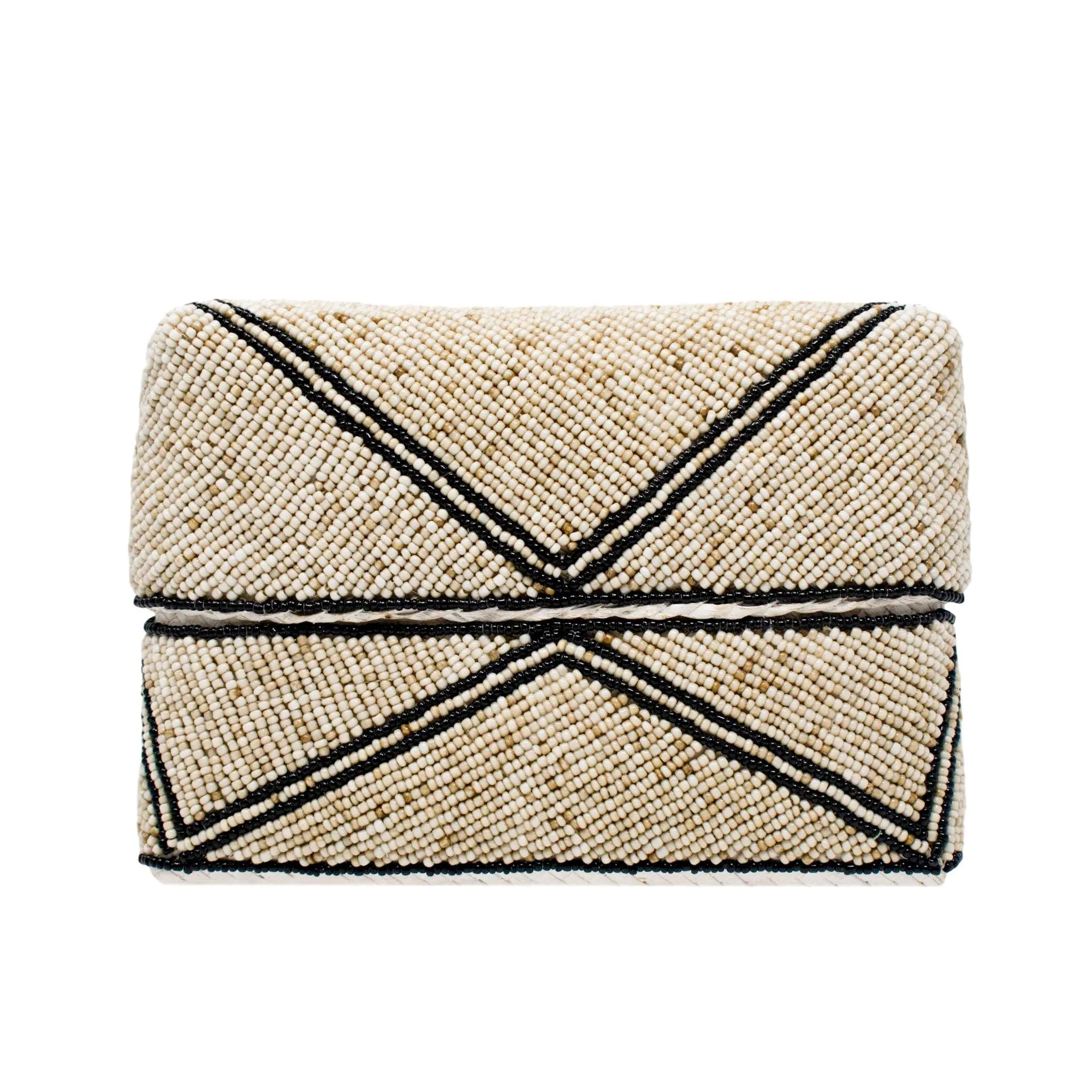 MACY BEADED CLUTCH - BLACK