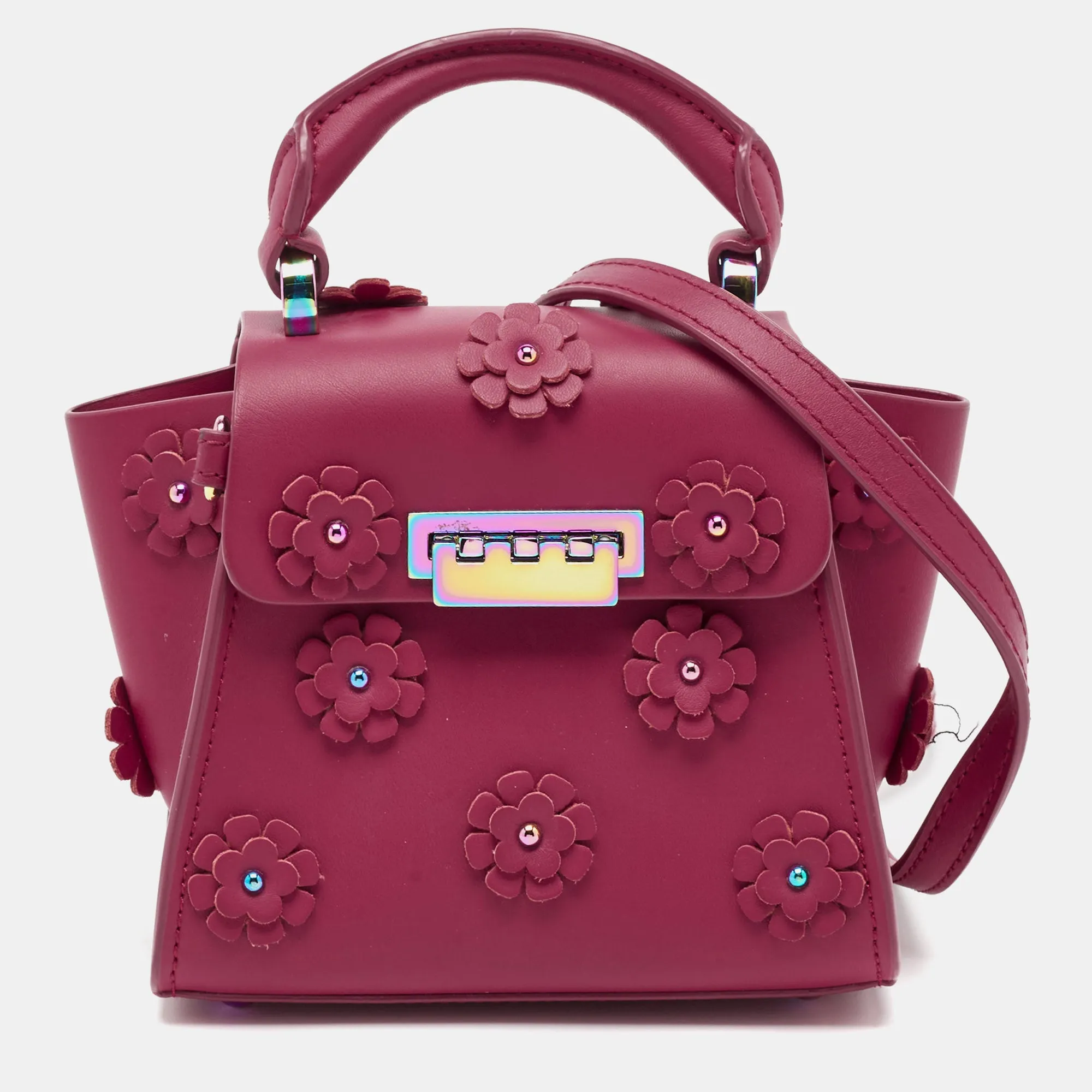 Magenta Leather Mini Eartha Iconic Top Handle Bag