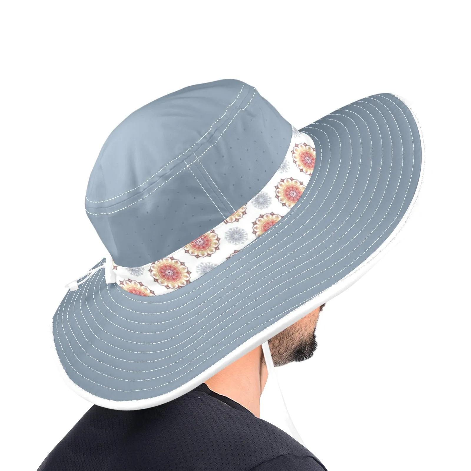 mandala 4 Wide Brim Bucket Hat