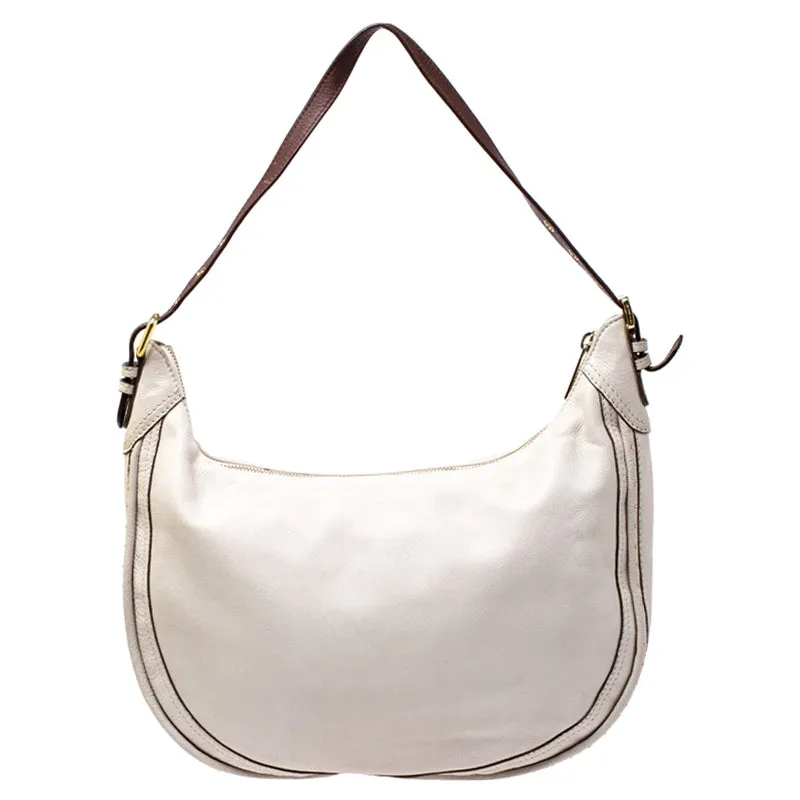 Michael Michael Kors Beige/Brown Leather Hobo