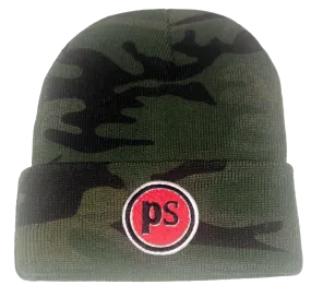 Military Camo Beanie Hat - “Pop Savvee Clothing” Chenille Embroidery Patches